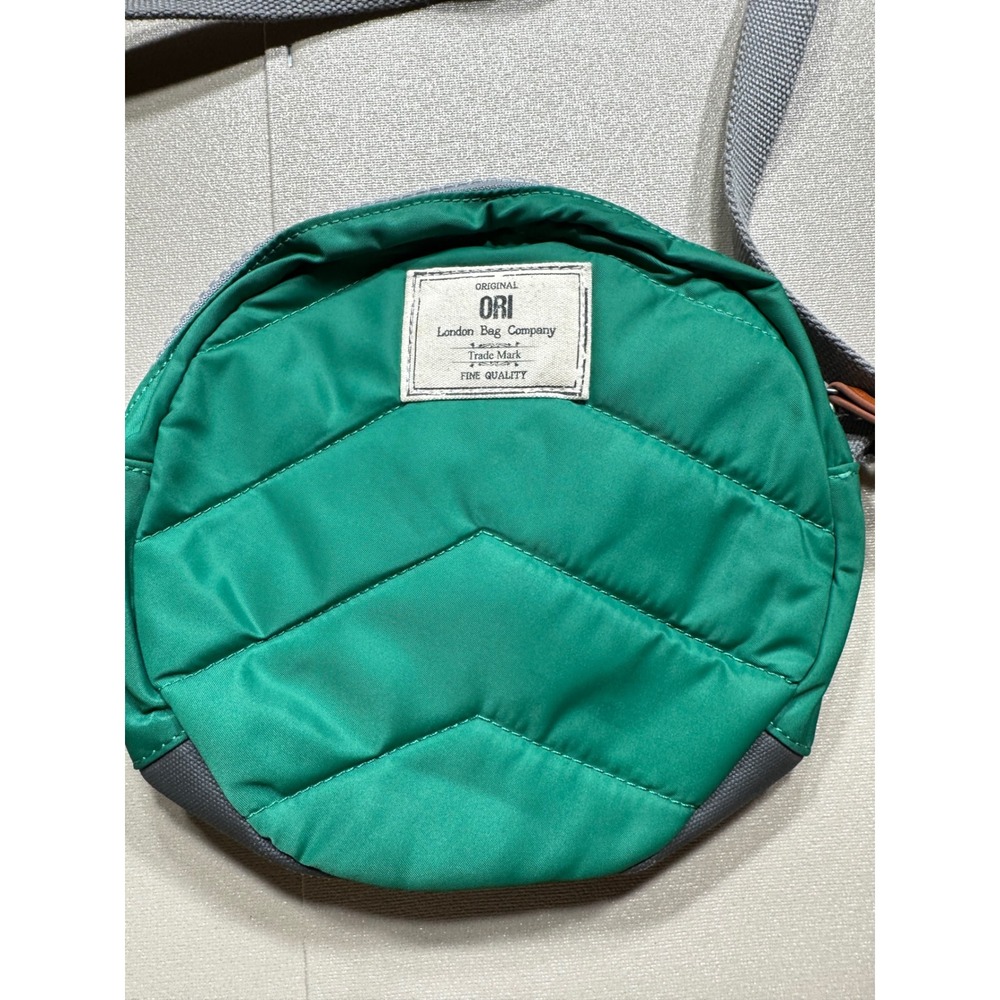 ORI London Bag Company Green Round Nylon Crossbody Bag Circular Quilted Small - Picture 7 of 9